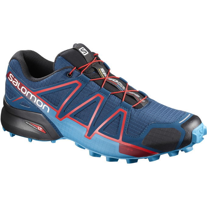 Salomon Singapore Mens Trail Running Shoes - SPEEDCROSS 4 Navy/Black | 31958-VCMN